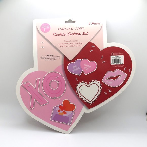 (#O) Core Kitchen Valentine Stainless Steel Cookie Cutter Set 6 Pieces - Picture 5 of 6